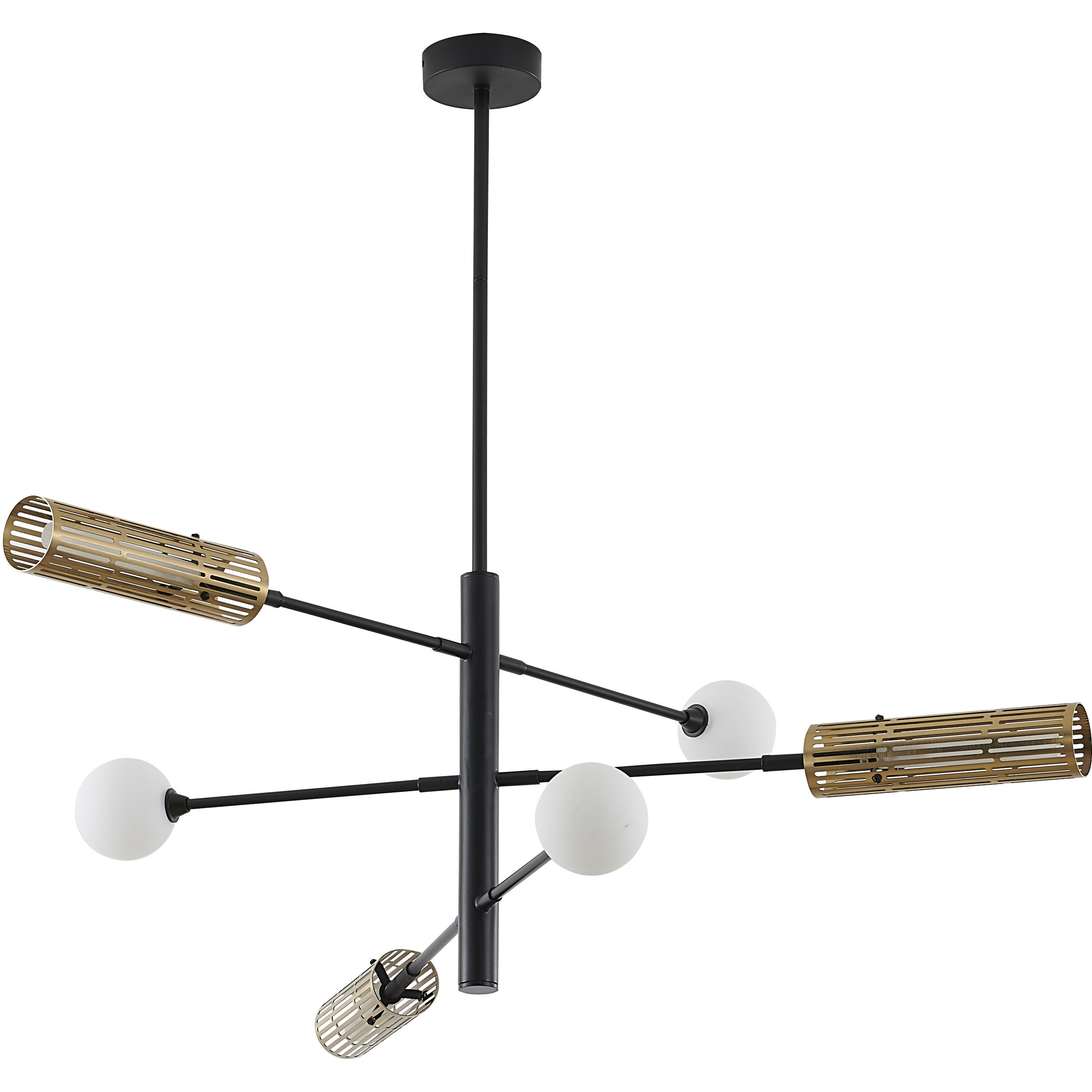 Canada 6 Light 45.6 inch Black and Gold Chandelier Ceiling Light